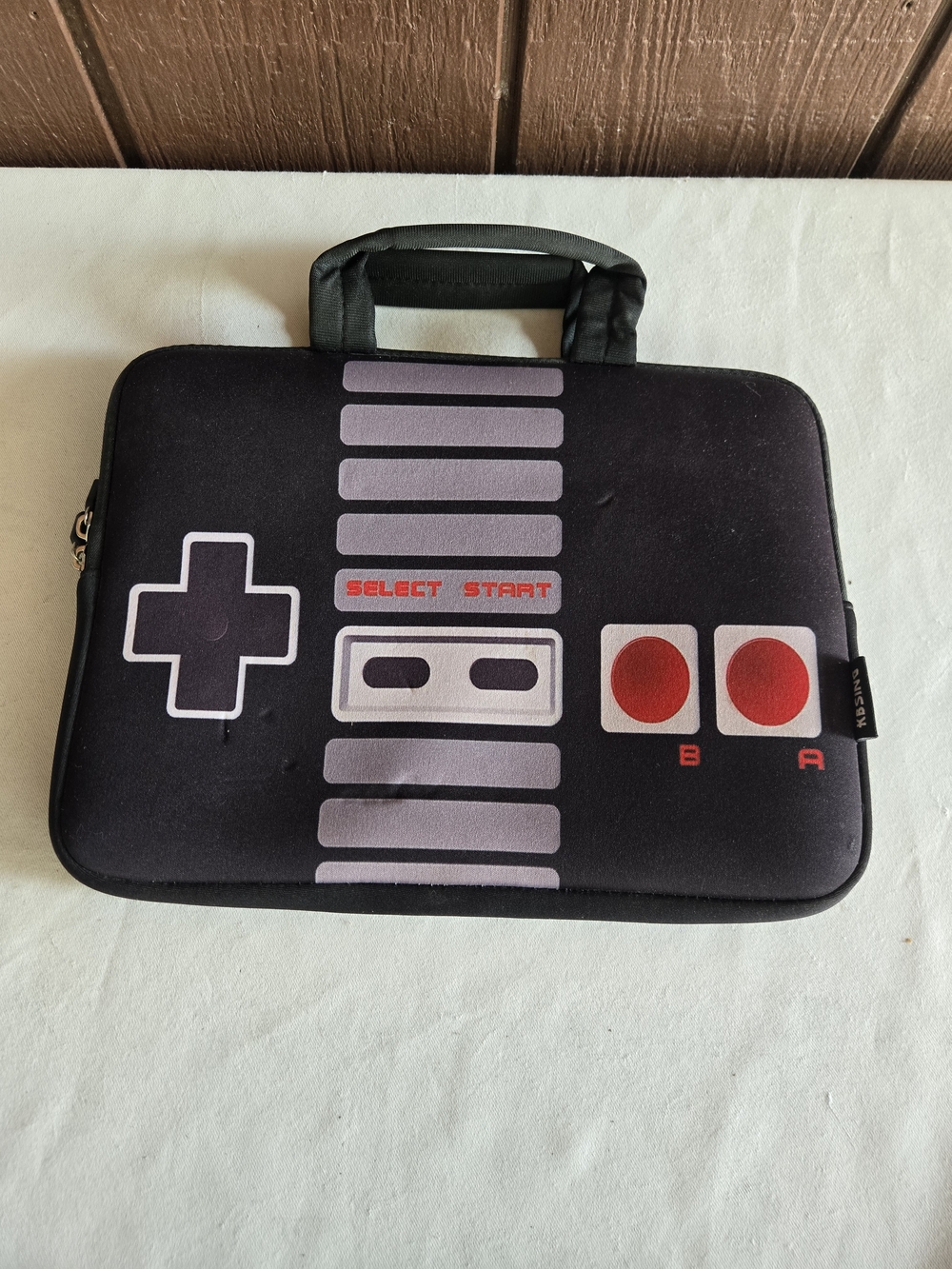 Retro Game Controller Design Soft Zippered Bag For Tablet Or Laptop